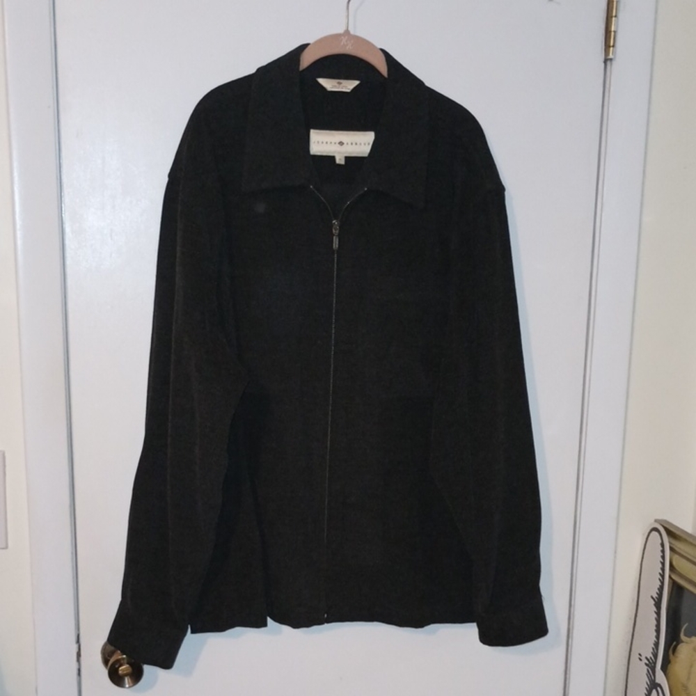 Joseph Abboud Wool Blend Zip Front Corduroy Collared Jacket 2 Front Chest Pocket
